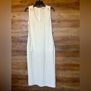 Pearl by Lela Rose | Chevron Pointelle Column Dress | Ivory | S | New w/o Tags